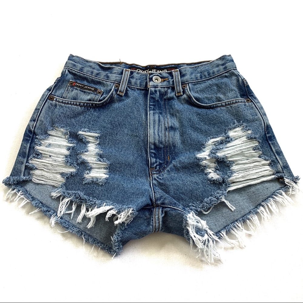 DKNY Cutoffs/ Waist 28-29/ Hand Distressed / 174RE